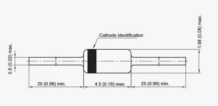 1N4148, Диод импульсный 0.15А 100, DO-35 Диоды